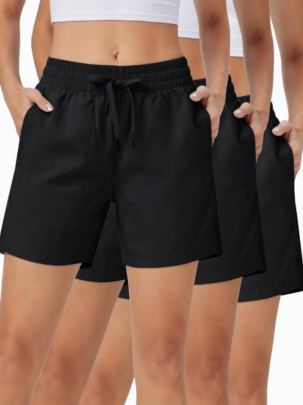 3 Pack Women's Athletic Shorts - Lightweight Quick Dry Running Gym Shorts with
